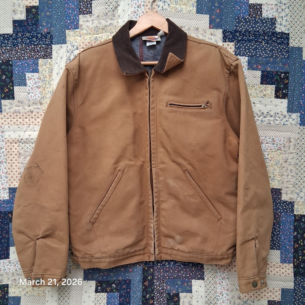 Vintage Dickies Blanket Lined Duck Canvas Jacket Mens Size 42 / 44 Brown